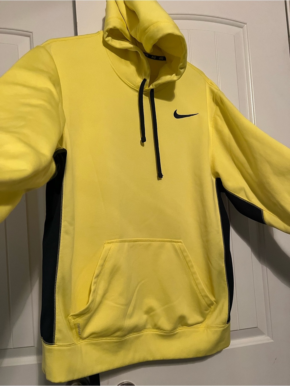 Nike Yellow Hoodie with Black Accents Men’s Pullover